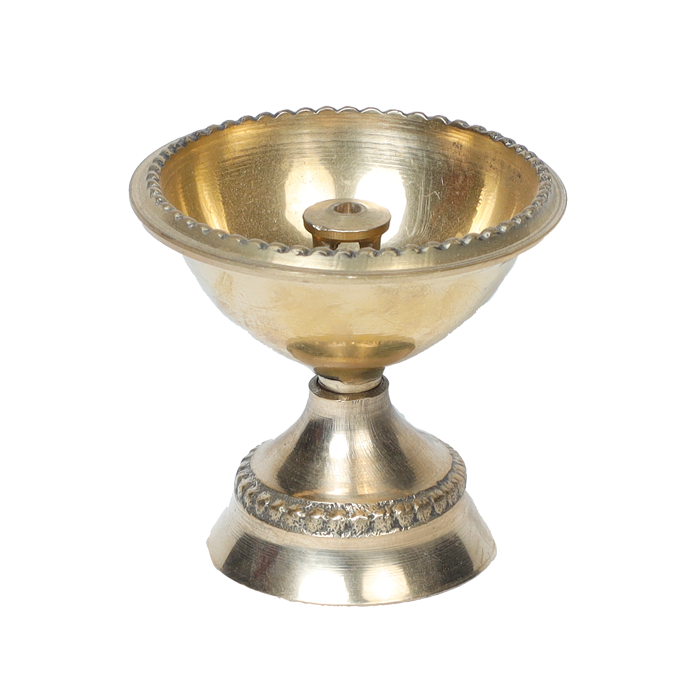 Brass Diya Spiritual Rituals Deepam | Oil Lamp for Puja | Small Brass Diya - 2 × 2 Inches | For Temple Pooja | Ethnic Home Decor And Gifts