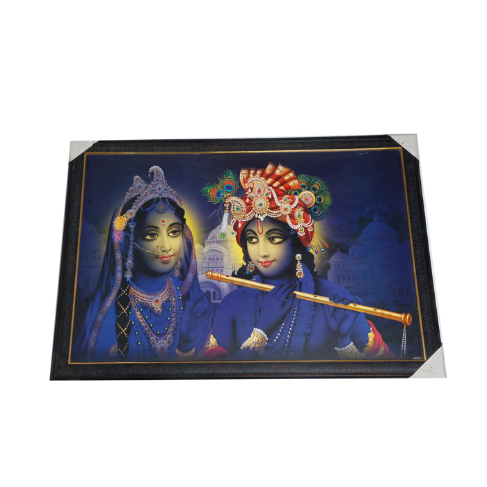 Goddess Radha And Lord Krishan Photo Frame - 27 × 39 Inches | For Pooja Temple | Home Decor And Gifts