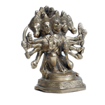 Brass Murti Panchmukhi Hanuman Ji - 7 × 6.5 Inches | For Pooja Temple | Home Decor | Office & Mandir Decoration And Gifts