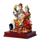 Lord Shiva Family Marble Dust Murti Idol | God Shiva, Parvati Ji, Ganesha And Kartikeya - 4 x 4.5 Inches | For Pooja Temple | Home Decor | Office Decoration | Mandir Decoration And Gifts