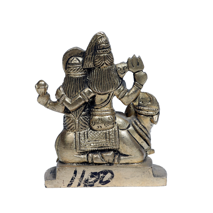 Brass Murti Lord Shiva Family | God Shiva, Parvati, Ganesh And Kartikeya Murti - 3 × 3 Inches | For Pooja Temple | Home Decor And Gifts
