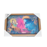 Goddess Radha And Lord Krishan Photo Frame - 20 × 15 Inches | For Pooja Temple | Home Decor And Gifts