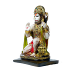 Lord Veer Bajrang Bali Hanuman Ji Marble Dust Murti Idol - 9 x 5 Inches | For Pooja Temple | Home Decor | Office Decoration | Mandir Decoration And Gifts