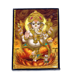 Lord Ganesha Is Sitting On Throne With Mushak Photo Frame - 7 x 5 Inches | For Pooja Temple | Home Decor | Office Decoration | Mandir Decoration And Gifts