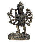 Brass Murti Kali Mata Standing On Lord Shiva - 6 × 4.5 Inches | For Pooja Temple | Home Decor | Office & Mandir Decoration And Gifts