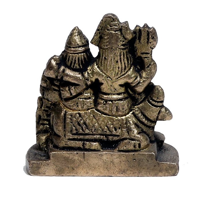 Brass Murti Lord Shiva Family | God Shiva, Parvati, Ganesh And Kartikeya Murti - 3 × 3 Inches | For Pooja Temple | Home Decor | Office & Mandir Decoration And Gifts