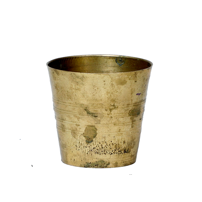 Brass Dining Glass | Drinking Brass Tumbler with Embossed Design - 1.5 × 1.5 Inches | For Daily Use | Traditional Kitchenware And Pooja Temple