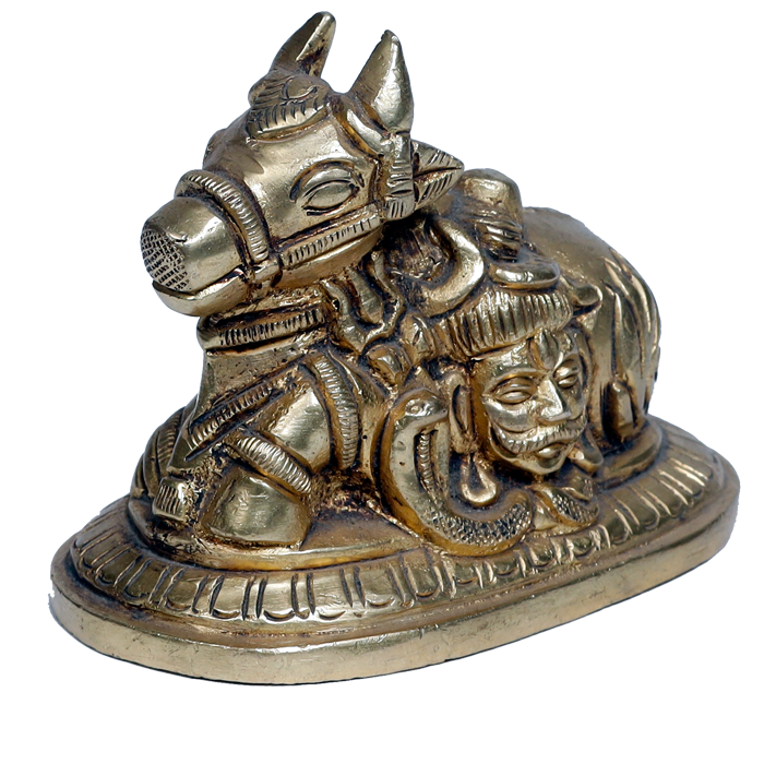 Brass Murti 3 No. Nandi - 3 × 3 Inches | 2.5 × 3 Inches | For Pooja Temple | Home Decor | Office & Mandir Decoration | Vastu & Spiritual Decor, Ideal for Worship And Gifts