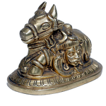 Brass Murti 3 No. Nandi - 3 × 3 Inches | 2.5 × 3 Inches | For Pooja Temple | Home Decor | Office & Mandir Decoration | Vastu & Spiritual Decor, Ideal for Worship And Gifts