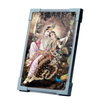 Lord Krishan And Goddess Radha on Swing | Photo Frame - 7 × 5 Inches | For Pooja Temple | Home Decor | Office Decoration | Mandir Decoration And Gifts
