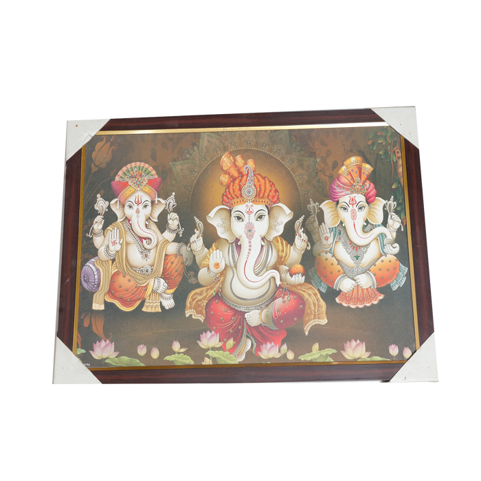 Lord Ganesha Photo Frame - 26 × 20 Inches | For Pooja Temple | Home Decor And Gifts