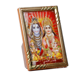 Lord Shiva Family Photo Frame | God Shiva, Parvati, Ganesh And Kartikeya - 5 × 3 Inches | For Pooja Temple | Home Decor | Office & Mandir Decoration And Gifts