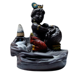 Lord Krishna Backflow Smoke Fountain - 4 × 3 Inches | Backflow Dhoop Cone with Stand | For Pooja Temple | Home Decor | Office Decoration | Mandir Decoration And Gifts