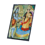 Lord Shiva And Goddess Annapurna Devi Photo Frame - 7 × 5 Inches | For Pooja Temple | Home Decor | Office Decoration | Mandir Decoration And Gifts