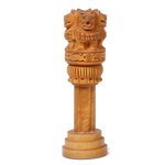 Wooden Brown Ashoka Stambh Desk Ashoka Piller Ideal - 6 × 2 Inches | For Advocate Table Office | Home Decor And Gifts