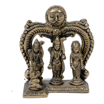 Brass Murti Lord Ram Darbar - 4.5 × 4 Inches | For Pooja Temple | Home Decor | Office & Mandir Decoration And Gifts