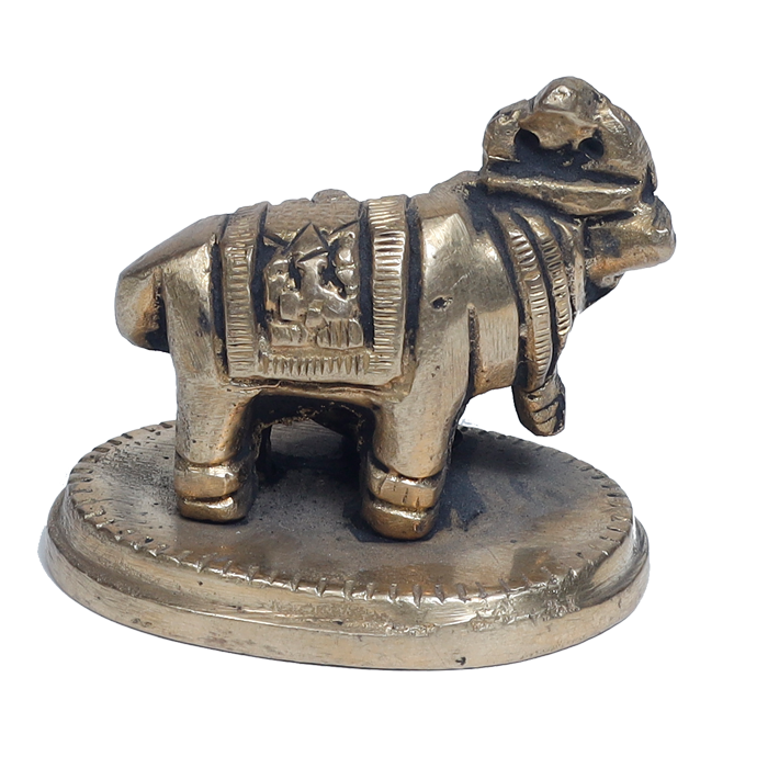 Brass Murti 1 No. Cow And Collins - 1.5 × 2.5 Inches | For Pooja Temple | Home Decor | Office & Mandir Decoration | Vastu & Spiritual Decor, Ideal for Worship And Gifts