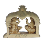 Brass Murti Goddess Lakshmi And Lord Ganesha - 4.5 × 4.5 Inches | For Pooja Temple | Home Decor | Office & Mandir Decoration And Gifts