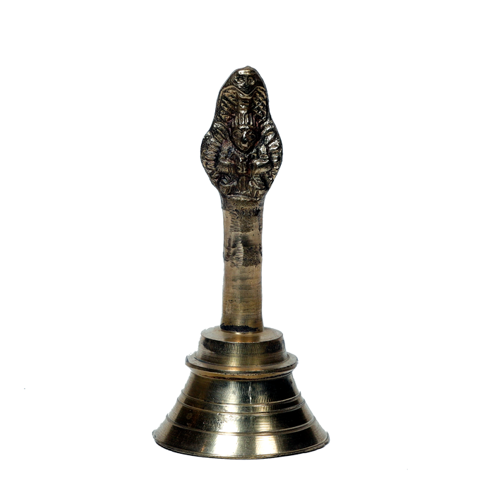 Brass Bell - 3 × 1.5 Inches | 4 × 2 Inches | For Pooja & Home Temple | Mandir Pooja| Pooja Thali | Home Decor And Gifts