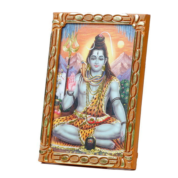 Lord Shiva Shankar Bholenath Photo Frame - 5 × 3 Inches | For Pooja Temple | Home Decor | Office Decoration | Mandir Decoration And Gifts