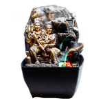 Lord Shiva Family Smoke Water Fountain With Lightning Effect - 8 × 4Inches | For Pooja Temple | Home Decor | Mandir Decoration And Gifts