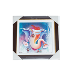 Lord Ganesha Photo Frame - 11 × 11 Inches | For Pooja Temple | Home Decor And Gifts