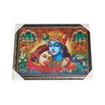 Goddess Radha And Lord Krishan 3D Photo Frame - 14 × 17 Inches | For Pooja Temple | Home Decor And Gifts