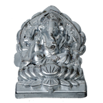 Lord Ganesha Is Sitting On Throne | decorative Plastic Murti Idol - 7 × 5 Inches | For Pooja Temple | Home Decor | Office & Mandir Decoration And Gifts