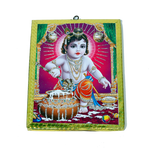 Lord Bal Gopal Krishna Photo Frame - 7 x 5 Inches | For Pooja Temple | Home Decor | Office Decoration | Mandir Decoration And Gifts
