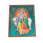 Goddess Radha And Lord Krishan Photo Frame - 17 × 13 Inches | For Pooja Temple | Home Decor And Gifts