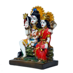 Lord Shiva Family Marble Dust Murti Idol | God Shiva, Parvati Ji, Ganesha And Kartikeya - 7 × 5 Inches | For Pooja Temple | Home Decor | Office Decoration | Mandir Decoration And Gifts