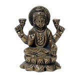 Brass Murti Goddess Lakshmi Ji Is Sitting On Stool - 3 × 2 Inches | For Pooja Temple | Home Decor | Office & Mandir Decoration And Gifts