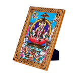 Goddess Santoshi Mata Is Sitting On Throne Photo Frame - 8 x 6 Inches | For Pooja Temple | Home Decor | Office Decoration | Mandir Decoration And Gifts