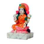 Goddess Lakshmi Mata Is Sitting On Throne | Marble Dust Murti Idol - 5 x 3 Inches | For Pooja Temple | Home Decor | Office Decoration | Mandir Decoration And Gifts