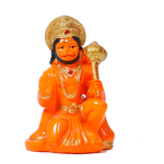 Lord Hanuman Sindoor Wale | Marble Dust Murti Idol - 3 x 2 Inches | For Pooja Temple | Home Decor | Office Decoration | Mandir Decoration And Gifts