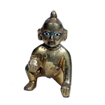 Brass Murti 4 No. Laddu Gopal | Laddu Gopal For Janmashtami Special - 3.5 × 2.5 Inches | For Pooja Temple | Home Decor | Office & Mandir Decoration And Gifts