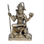 Brass Murti Lord Shiva Is Sitting On Throne - 6 × 5 Inches | For Pooja Temple | Home Decor | Office & Mandir Decoration And Gifts