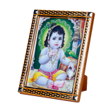 Lord Bal Gopal Krishna Photo Frame - 8 x 6 Inches | For Pooja Temple | Home Decor | Office Decoration | Mandir Decoration And Gifts