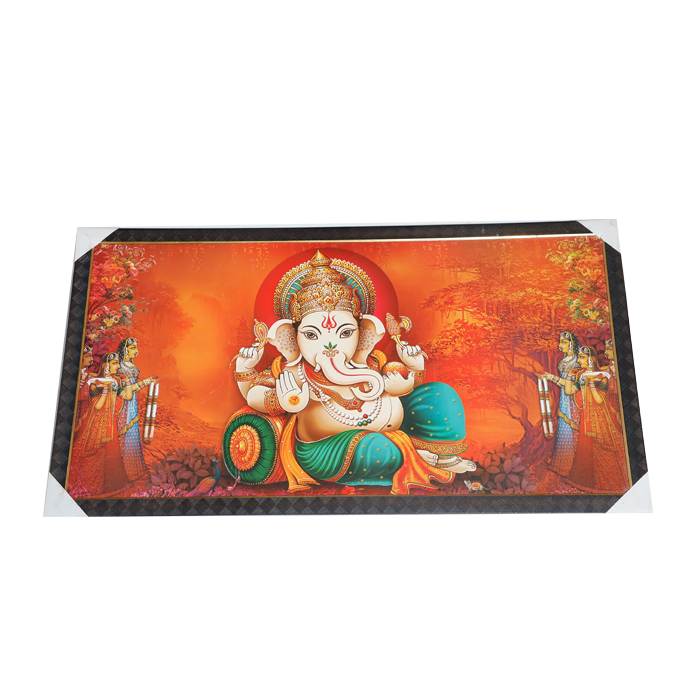 Lord Ganesha Photo Frame - 21 × 39 Inches | For Pooja Temple | Home Decor And Gifts