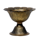 Brass Devdas Diya Oil Puja Lamp Engraved Design - 4 × 4.5 Inches | 4 × 5 Inches | For Pooja Temple | Home And Mandir Decoration And Gifts