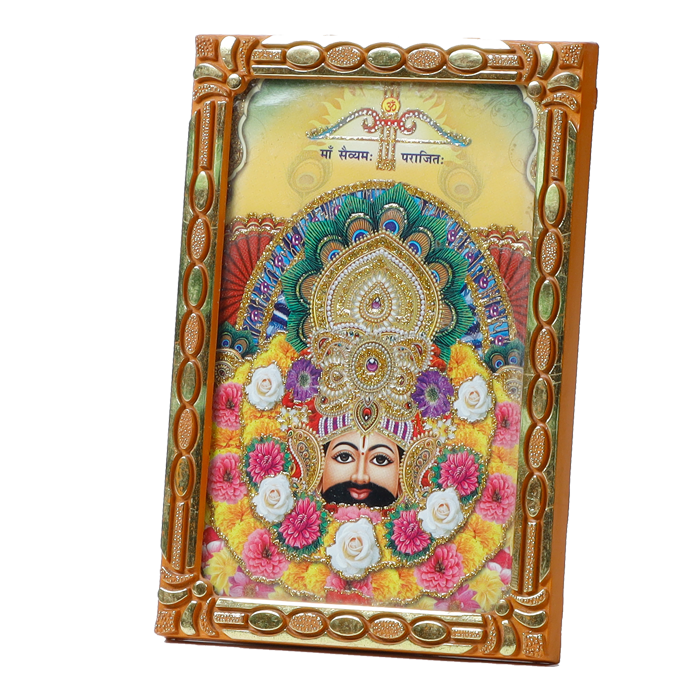 Shree Khatu Shyam Baba Photo Frame - 5 × 3 Inches | For Pooja Temple | Home Decor | Office Decoration | Mandir Decoration And Gifts