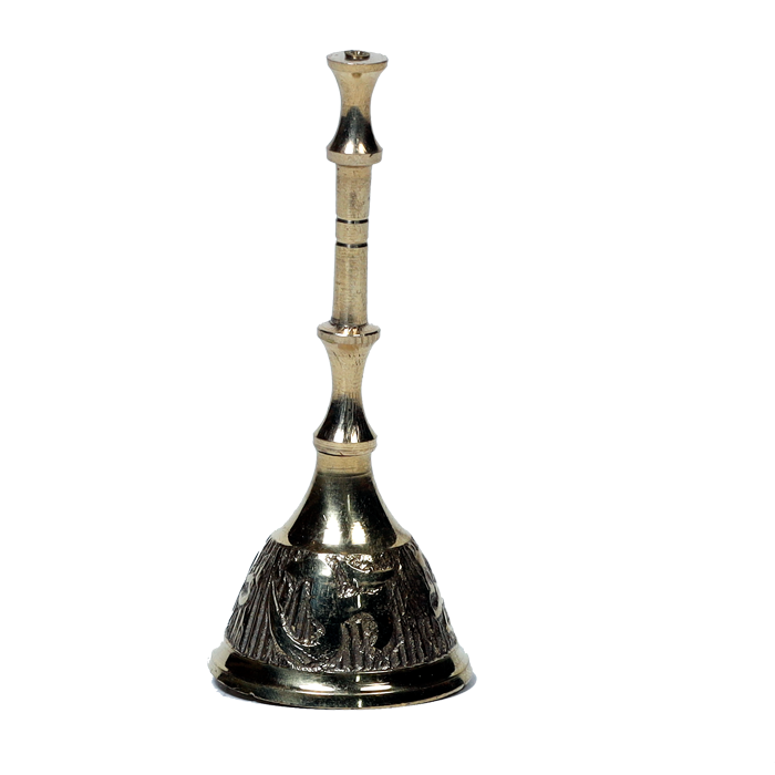 Brass Bell - 3 × 1.5 Inches | 4 × 2 Inches | For Pooja & Home Temple | Mandir Pooja| Pooja Thali | Home Decor And Gifts