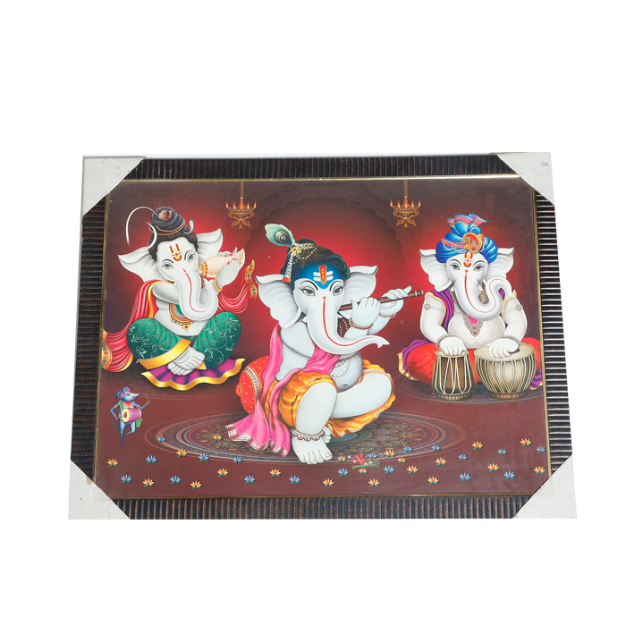 Lord Ganesha Photo Frame - 26 × 20 Inches | For Pooja Temple | Home Decor And Gifts