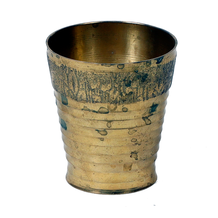 Drinking Brass Tumbler with Embossed Design | Brass Dining Glass - 4 × 3 Inches | 3 × 2.5 Inches | For Daily Use | Traditional Kitchenware And Pooja Temple