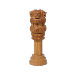 Wooden Brown Ashoka Stambh Desk Ashoka Piller Ideal - 5 × 2 Inches | For Advocate Table Office | Home Decor And Gifts