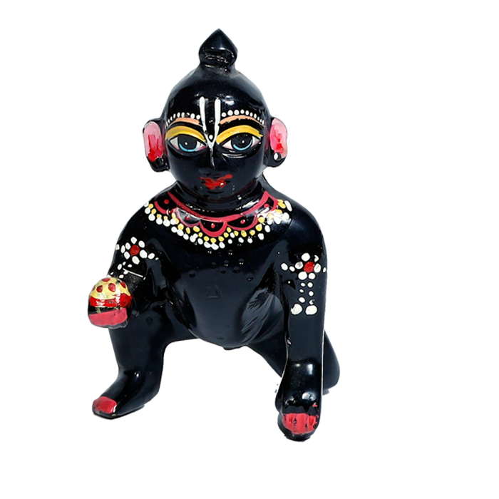 Brass Black Murti 5 No. Laddu Gopal | Laddu Gopal For Janmashtami Special - 5 × 3 Inches | For Pooja Temple | Home Decor | Office & Mandir Decoration And Gifts