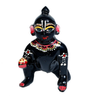 Brass Black Murti 5 No. Laddu Gopal | Laddu Gopal For Janmashtami Special - 5 × 3 Inches | For Pooja Temple | Home Decor | Office & Mandir Decoration And Gifts