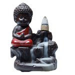 Lord Buddha Backflow Smoke Fountain - 5 × 3 Inches | Backflow Dhoop Cone with Stand | For Pooja Temple | Home Decor | Office Decoration | Mandir Decoration And Gifts