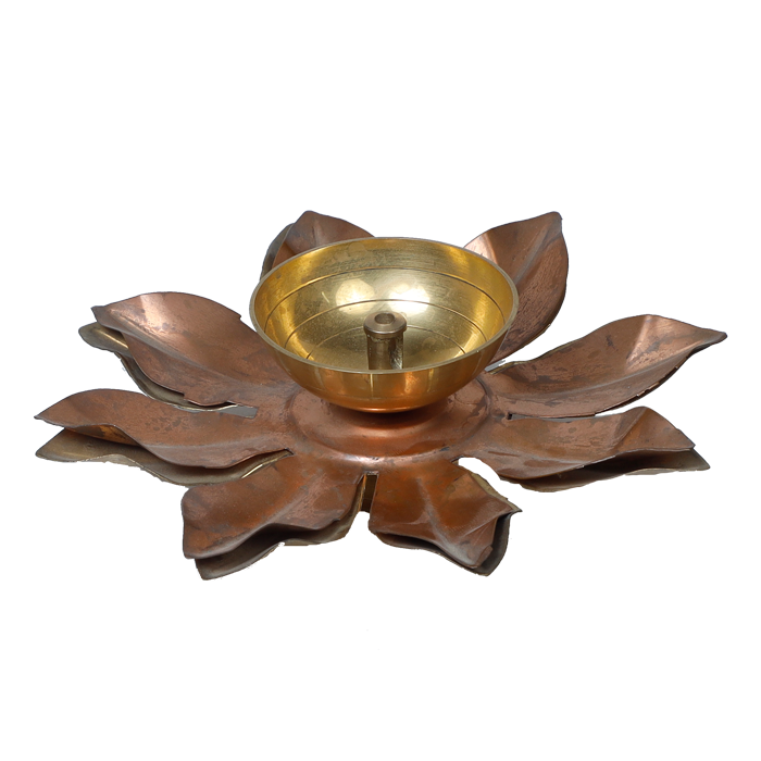 Brass Lotus Flower Diya - 2 × 6 Inches | For Pooja Temple | Home Decoration | Decorative Diwali & Christmas And Gifts