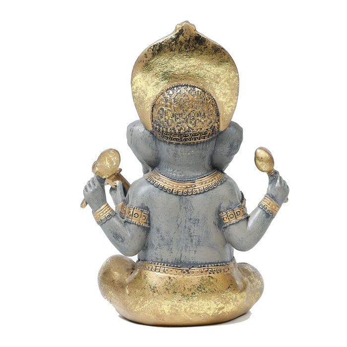Lord Ganesha Is Sitting Is Sitting On Throne | Terracotta Clay Murti Idol - 9 × 5 Inches | For Pooja Temple | Home Decor | Office Decoration | Mandir Decoration And Gifts